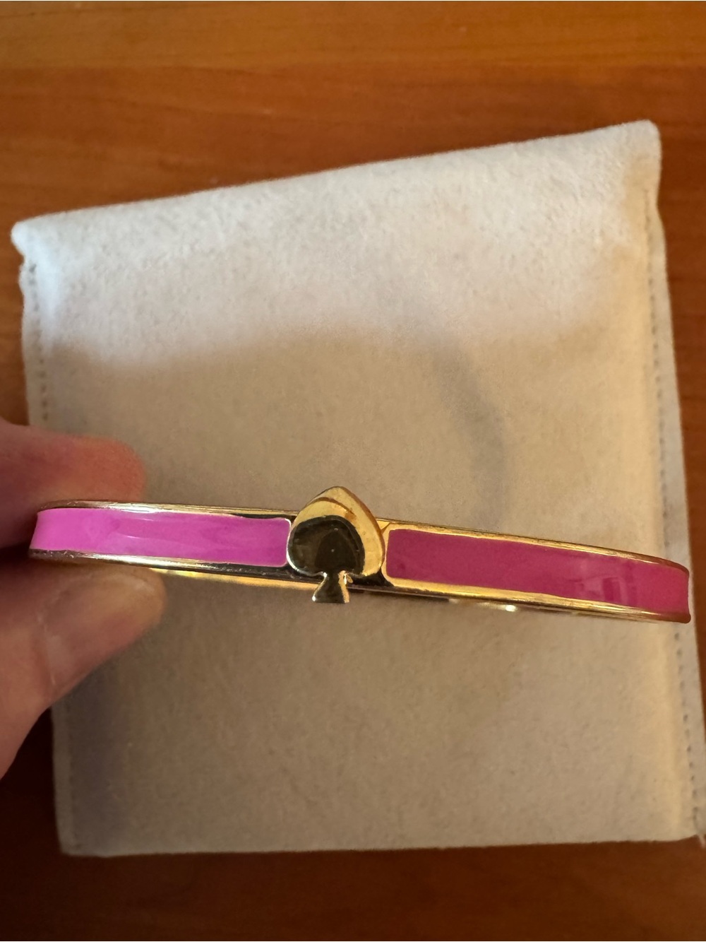 Kate Spade Pink Enamel Hinged Bangle Bracelet
